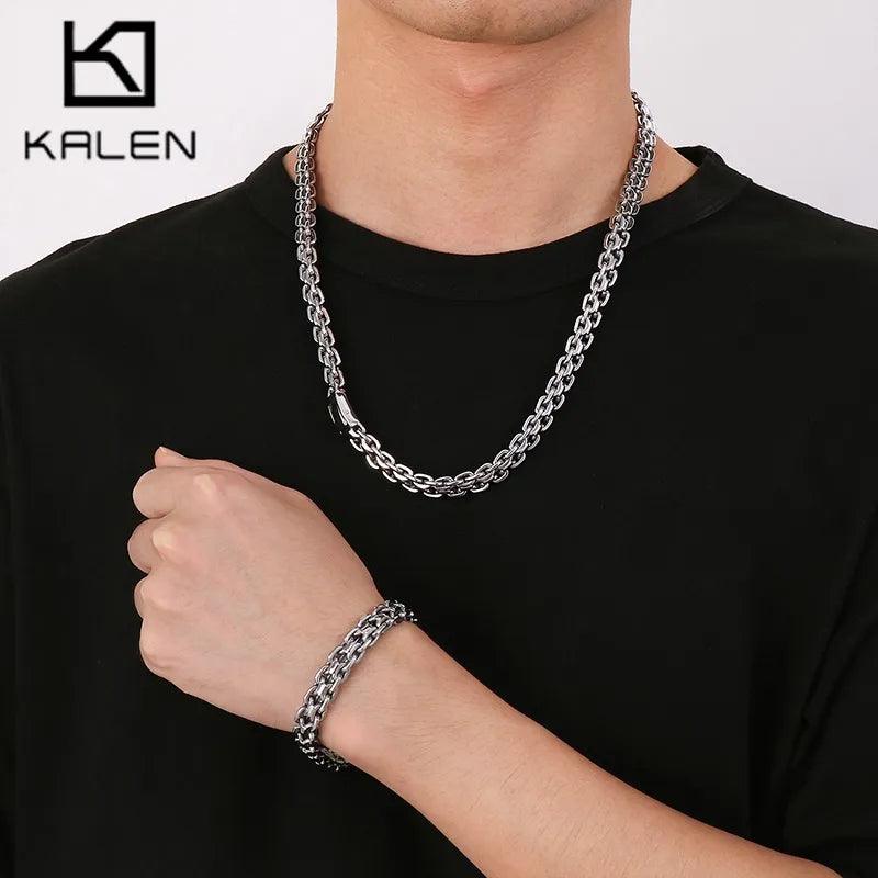 10mm Chain Bracelet Necklace Sets - kalen