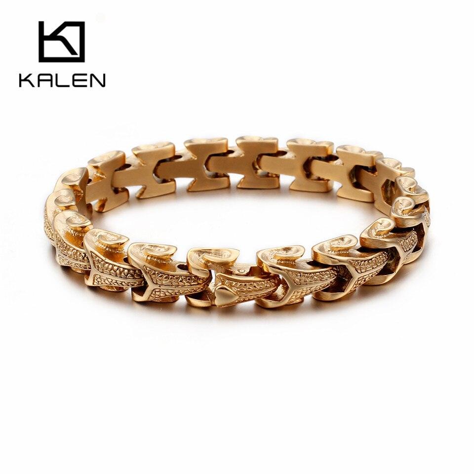 KALEN Punk Stainless Steel Dragon Grain Wrap Bracelets For Men Bracelet & Bangle Armband Jewelry.