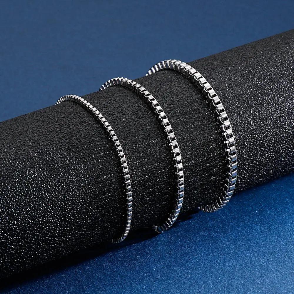 2/2.5/3mm Stainless Steel Gold Color Box Chain Bracelet for Men Women - kalen