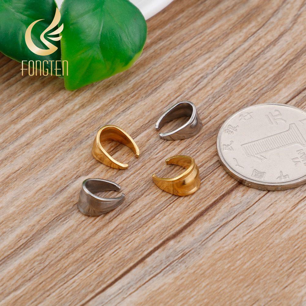 5pcs/lot 8*10mm Stainless Steel Pendant Pinch Bail Clasps For DIY Jewelry Findings 18k Gold S Accessories.