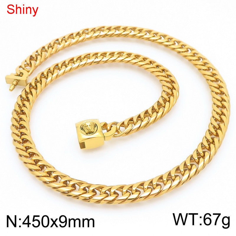 Kalen 9/11mm Stainless Steel Cuban Chain Necklace Wholesale for Women - view 1