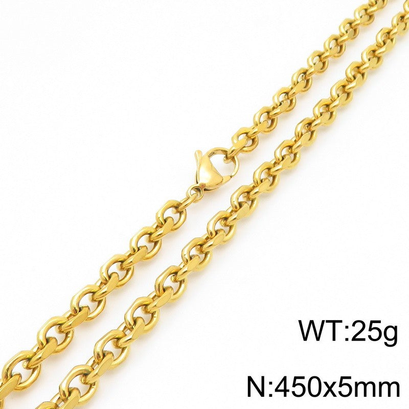 Stainless Steel Edged O-chain Necklace - view 1