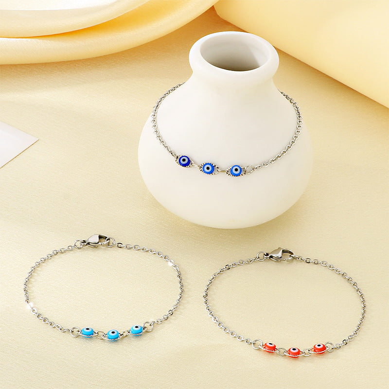 Stainless Steel Evil Eye Chain Bracelets - view 1