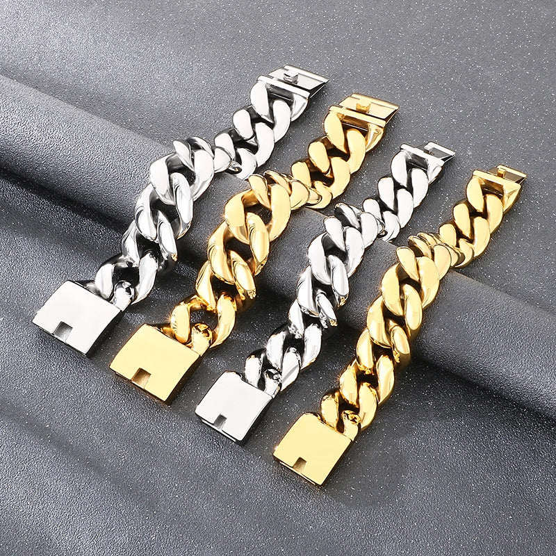25/30mm Cuban Link Stainless Steel Men’s Chain Bracelet - view 1