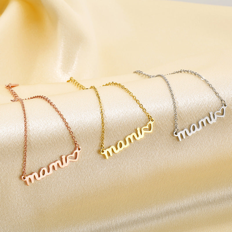 Kalen Stainless Steel Mama Letters Mother Pendant Necklace Wholesale For Women - view 1