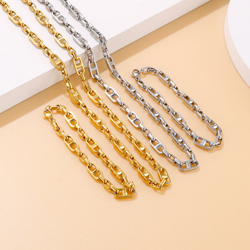 Kalen 7mm Marine Pig Nose Link Chain Necklace Wholesale for Women - view 1