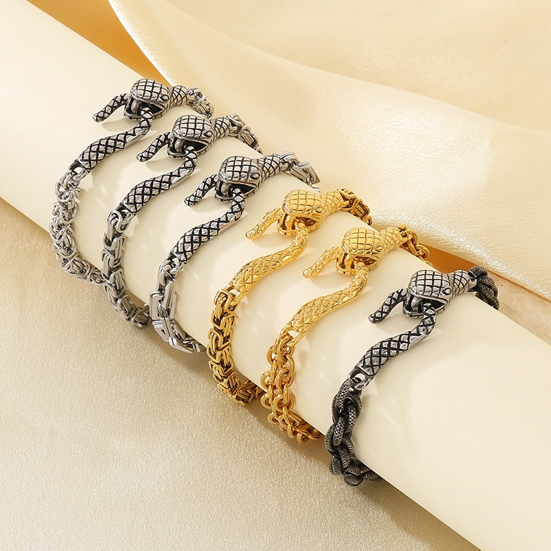 Byzantine Snake Stainless Steel Bracelet - view 1