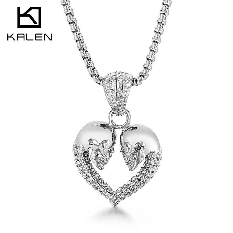 Kalen Couple Pendant Stainless Steel Men's And Women's Necklace Anniversary Gift Jewelry Accessories.