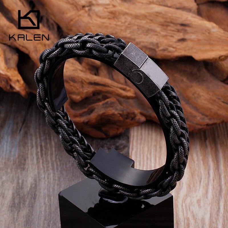 Kalen Men's Viking Skull Bracelet - Stainless Steel Punk Jewelry With Adjustable Sizes