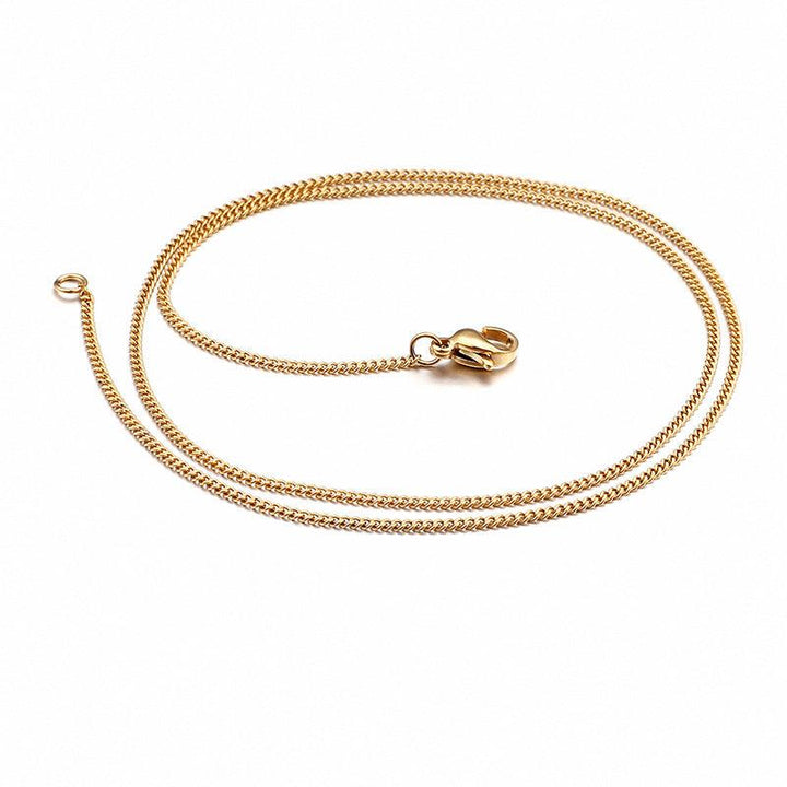 1.5/2.2mm Polished 2-Side Cut Curb Cuban Chain Bracelet Necklace with Lobster Clap - kalen