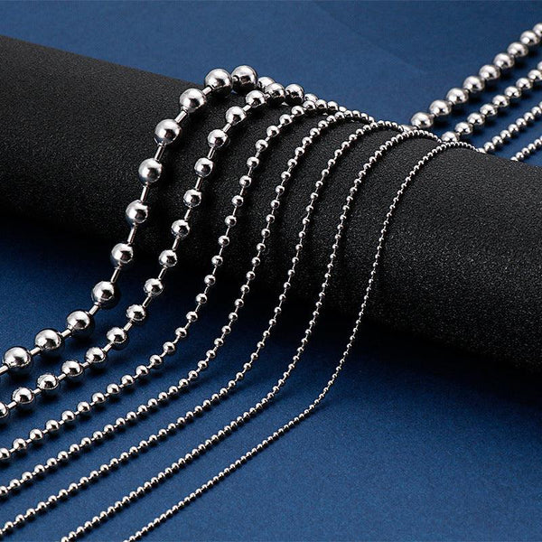 1.5/2/2.5/3/4/6/8mm Stainless Steel Bead Chain Necklace - kalen