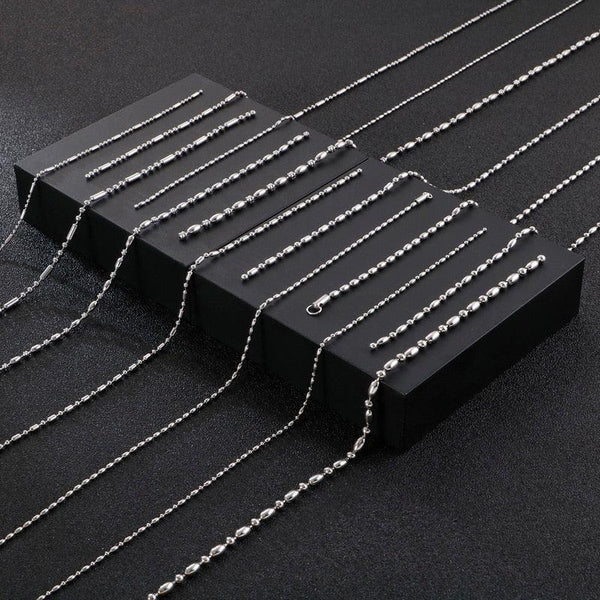KALEN Stainless Steel Chain Necklace Men Women 45-70cm Link Bamboo Chain Beads Chain Choker Jewelry Accessories 2020.