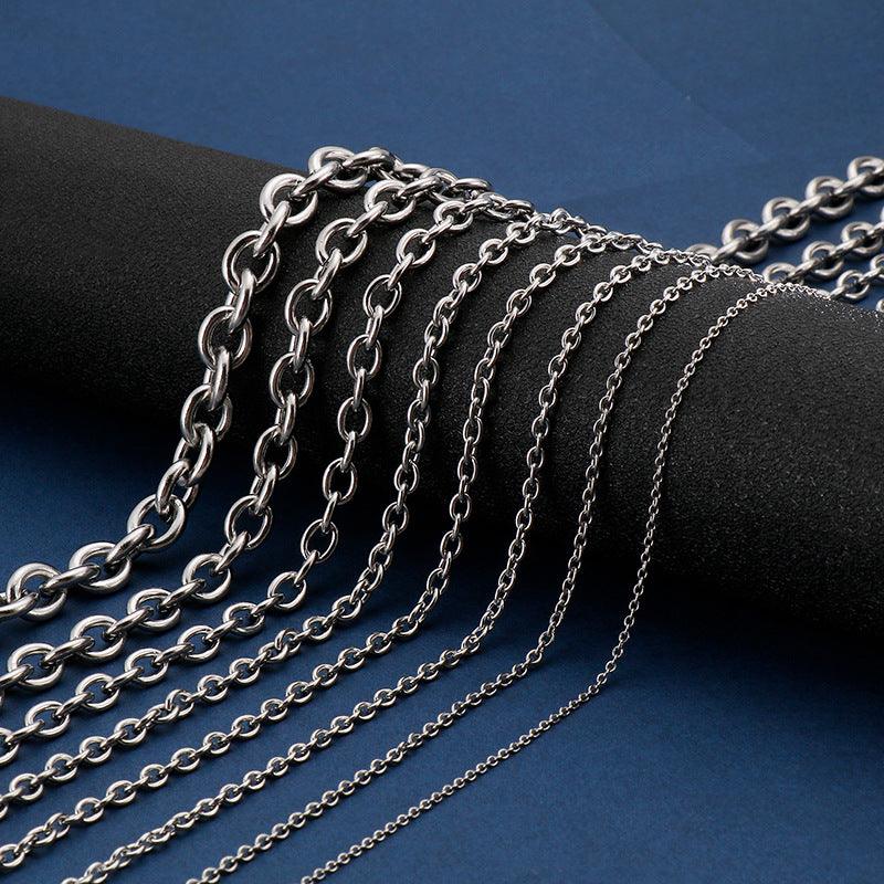 1.5/2/3/4/4.5/6/8/9.5mm O-Chain Link Loop Chain Stainless Steel Necklace - kalen