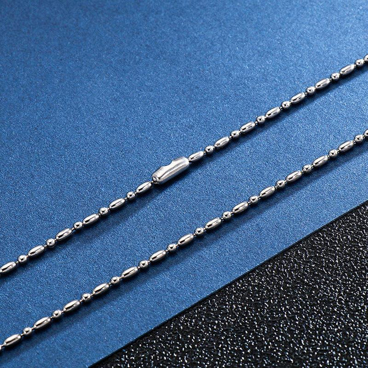 1.5/2/3mm Stainless Steel Bead Oval Chain Necklacev - kalen