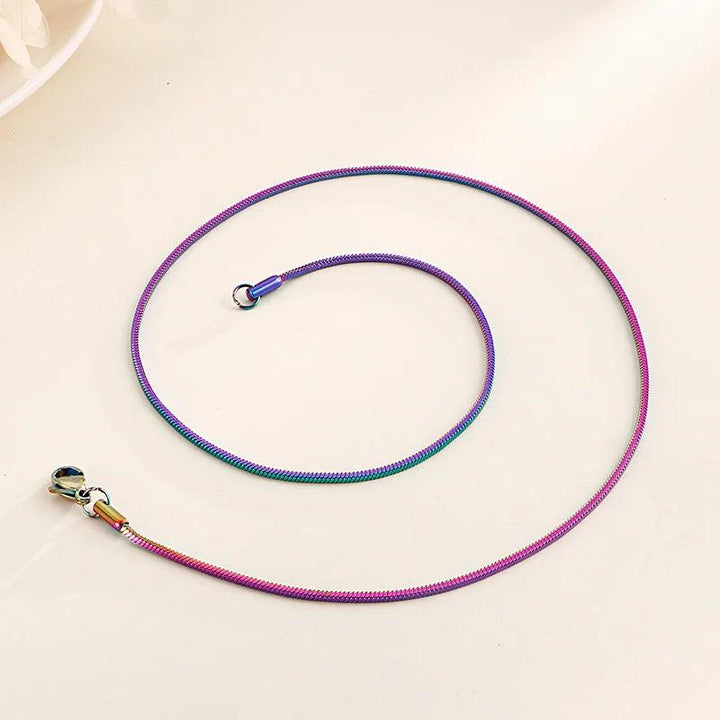 1.5mm Herringbone Rounded Flated Snake Chain Necklace Stainless Steel - kalen