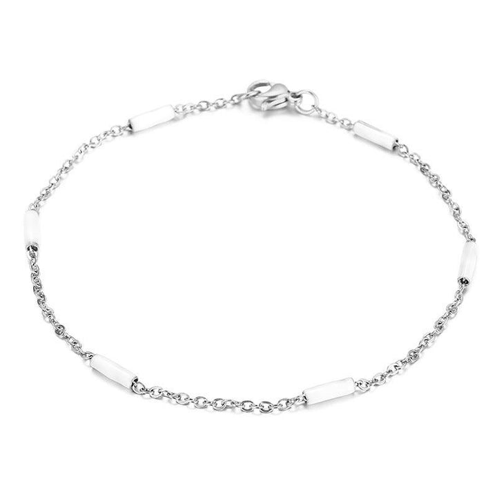 1.5mm Stainless Steel Bohemian Enamel Bead Loop Chain Bracelet - kalen