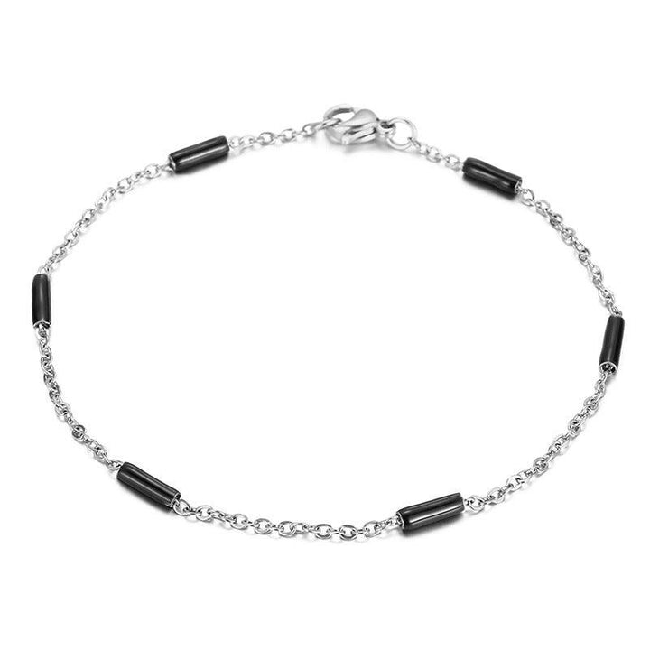 1.5mm Stainless Steel Bohemian Enamel Bead Loop Chain Bracelet - kalen
