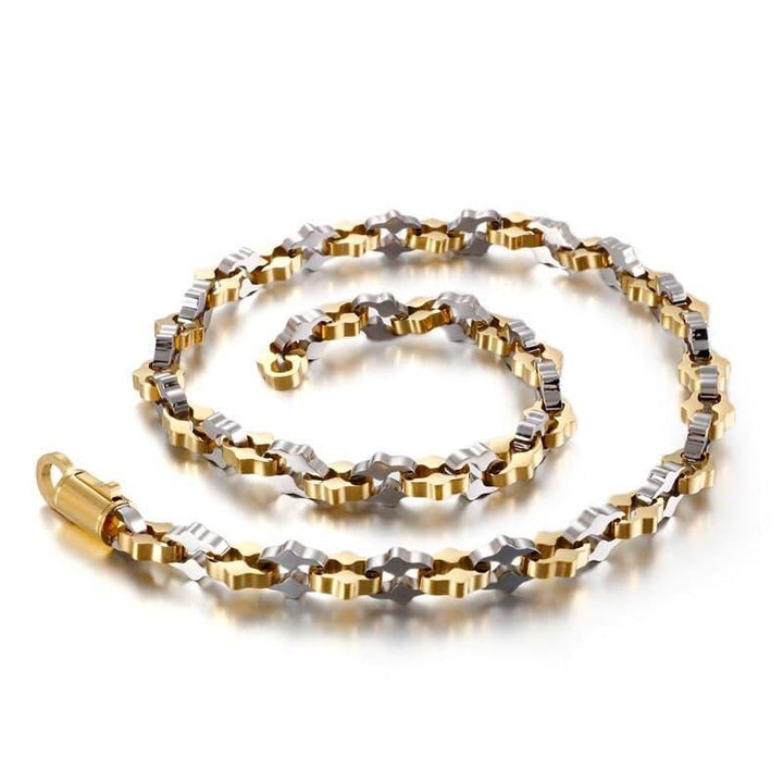 KALEN 63cm Stainless Steel Link Chain Necklace Man GoldBlackMatte Long Chain Biker Choker Male Jewellry Accessories.