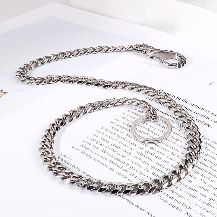 Kalen Trendy Rock Men's Trouser Chain Bracelet Aual-use Hook Accessories Stainless Steel 700mm Jewelry.