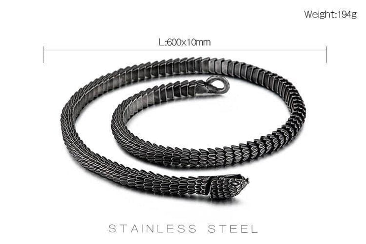 KALEN Punk Animal Snake Charm Necklace Men 60cm Stainless Steel Matte Chain Viper Blessing Choker Amulet Jewelry 2020.