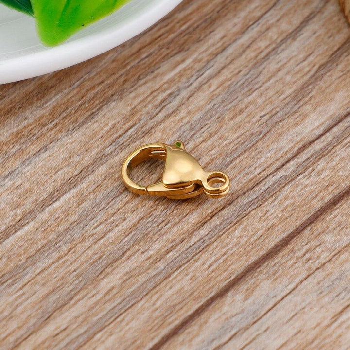 10pcs/lot 18K Gold/Black Stainless Steel Lobster Clasps Hooks End Connectors Clasps For DIY Necklace Jewelry Making.
