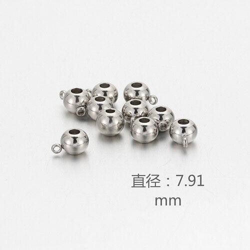 10pcs/lot 4/6/8/10mm Stainless Steel Charm Pendant Connectors Bracelet Beads DIY Necklace Bracelet Jewelry Findings.