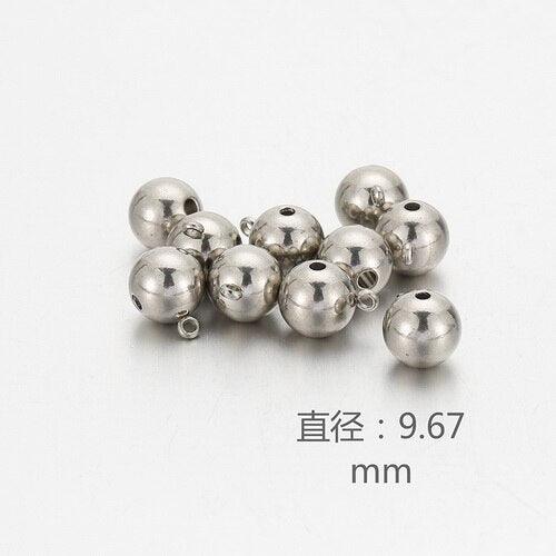 10pcs/lot 4/6/8/10mm Stainless Steel Charm Pendant Connectors Bracelet Beads DIY Necklace Bracelet Jewelry Findings.