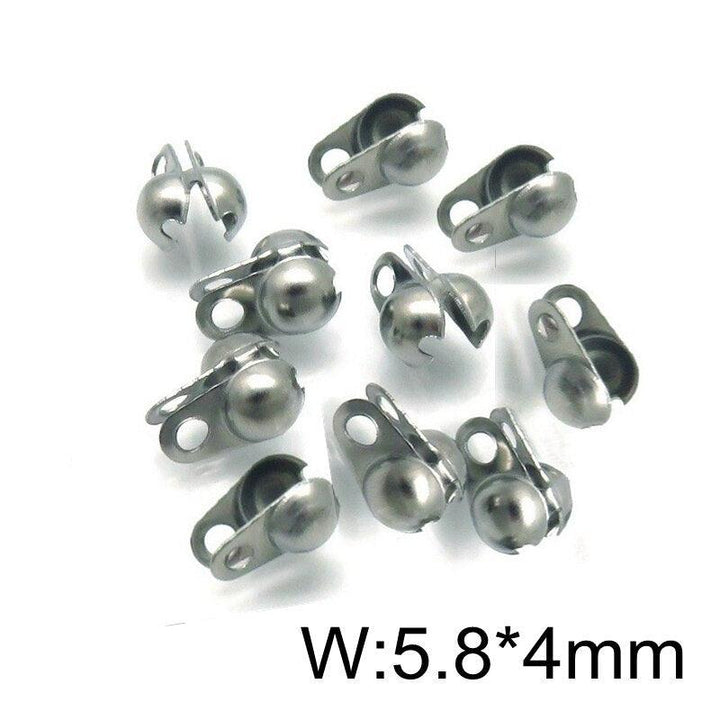 10pcs/lot Connector Clasp Fitting Ball Chain Calotte End Crimps Beads Connector Components For DIY Jewelry Making Supplies.