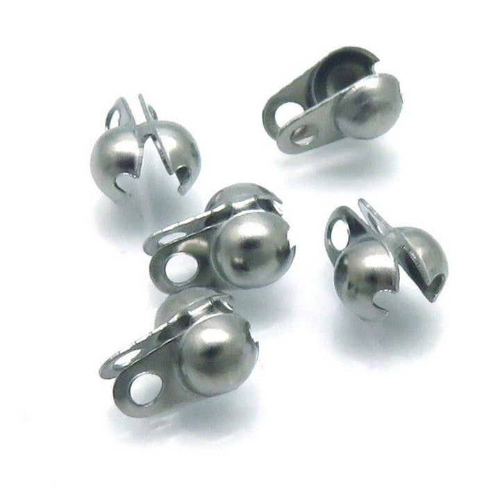 10pcs/lot Connector Clasp Fitting Ball Chain Calotte End Crimps Beads Connector Components For DIY Jewelry Making Supplies.