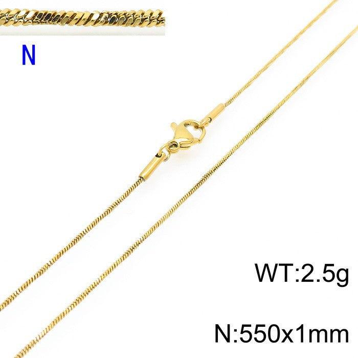 1/1.2/1.5 Twist Square Snake Chain Necklace - kalen