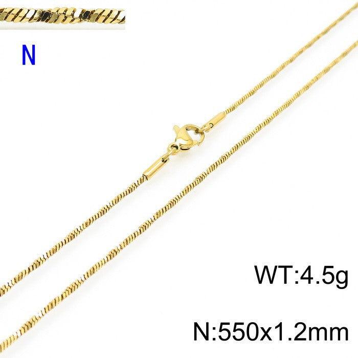 1/1.2/1.5 Twist Square Snake Chain Necklace - kalen