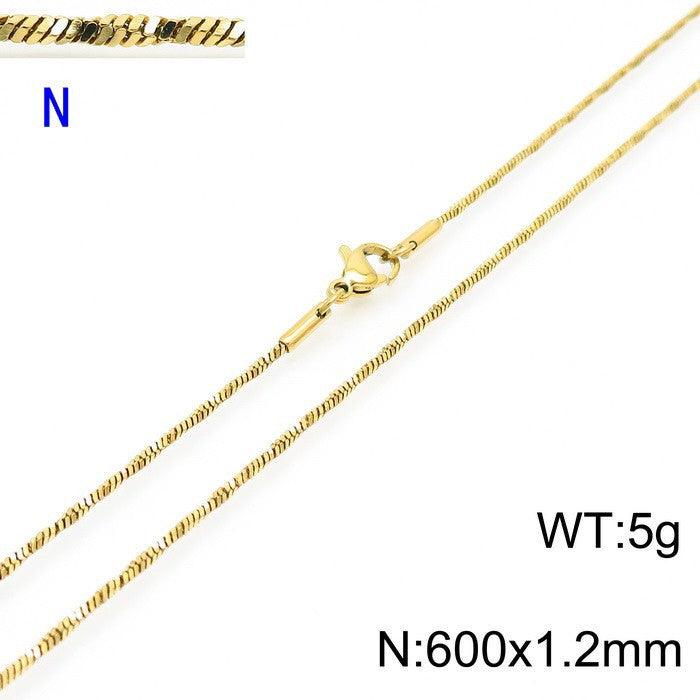 1/1.2/1.5 Twist Square Snake Chain Necklace - kalen