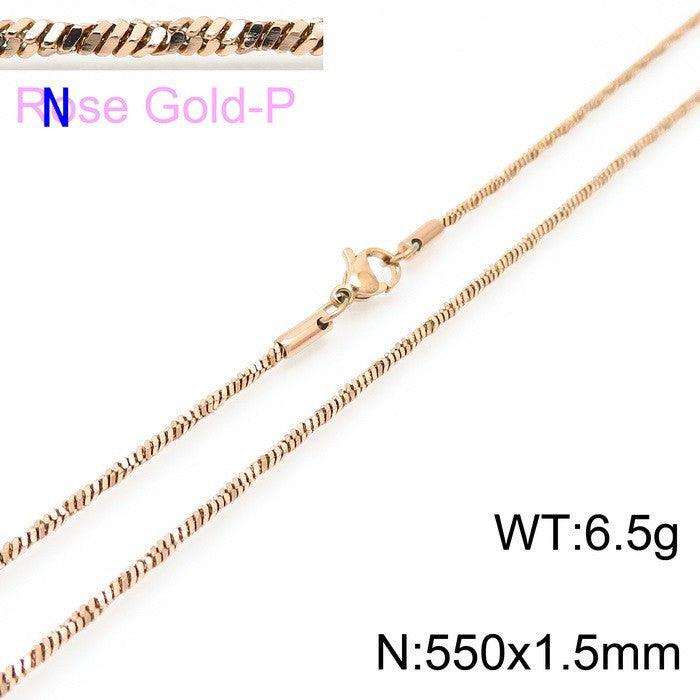 1/1.2/1.5 Twist Square Snake Chain Necklace - kalen