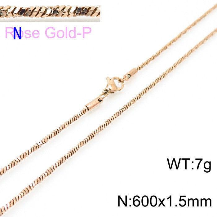 1/1.2/1.5 Twist Square Snake Chain Necklace - kalen