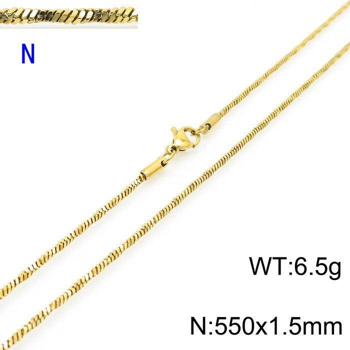 1/1.2/1.5 Twist Square Snake Chain Necklace - kalen