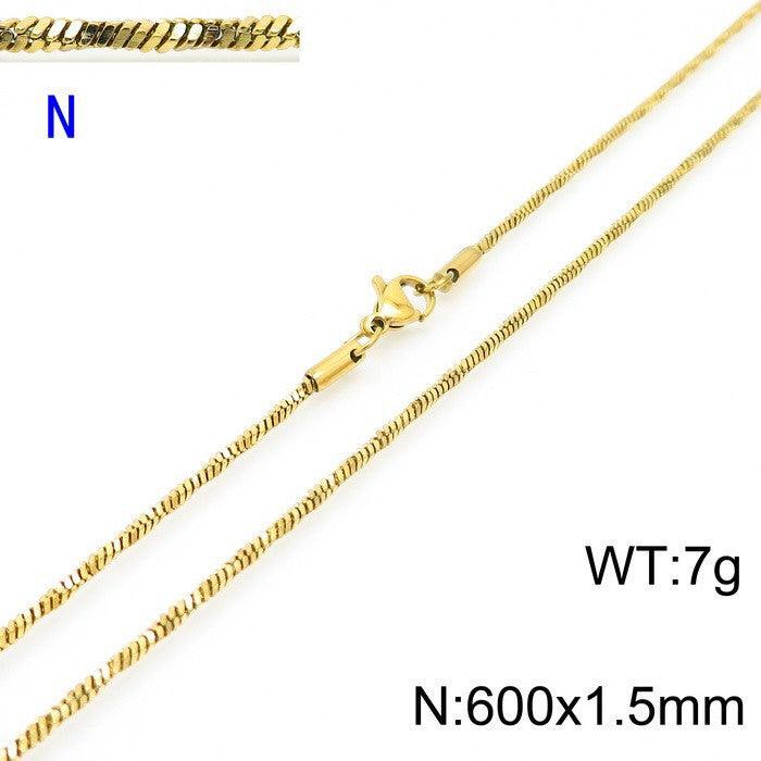 1/1.2/1.5 Twist Square Snake Chain Necklace - kalen