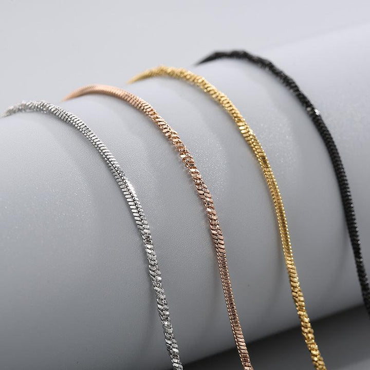 1/1.2/1.5mm Twist And Square Snake Necklace - kalen