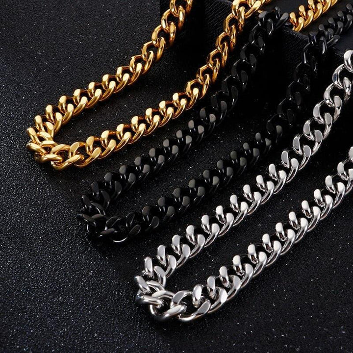 KALEN 11mm Width Chunky Cuban Chains For Men Women 45cm--65cm Stainless Steel Chain Choker Necklace Jewelry.