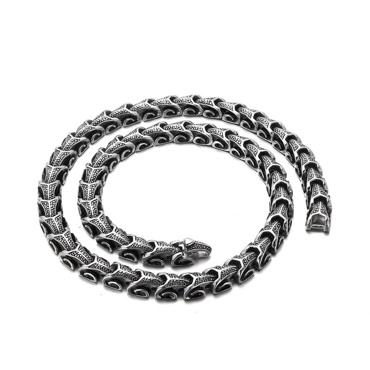 Kalen Punk Dragon Chain Animal Link Stainless Steel Men's Necklace Gothic Jewelry 45-60cm.