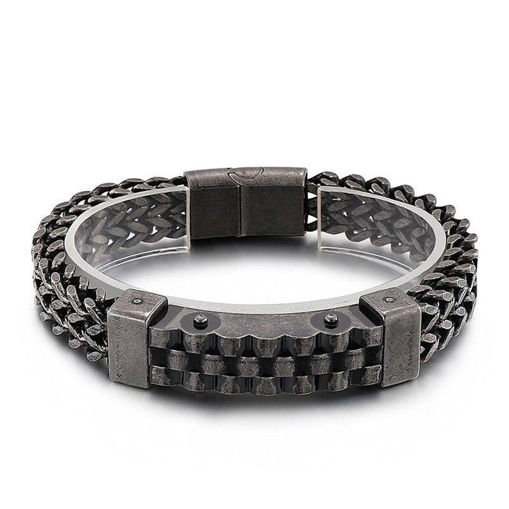 Kalen Hip Hop Bicycle Strap Chain High Quality Stainless Steel Box Chain Link Wristband Men's Bracelet.