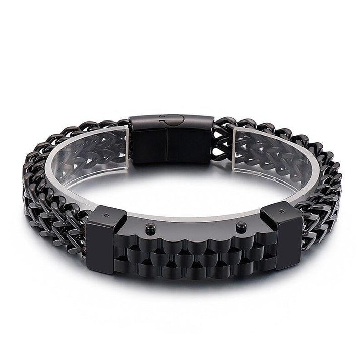 Kalen Hip Hop Bicycle Strap Chain High Quality Stainless Steel Box Chain Link Wristband Men's Bracelet.