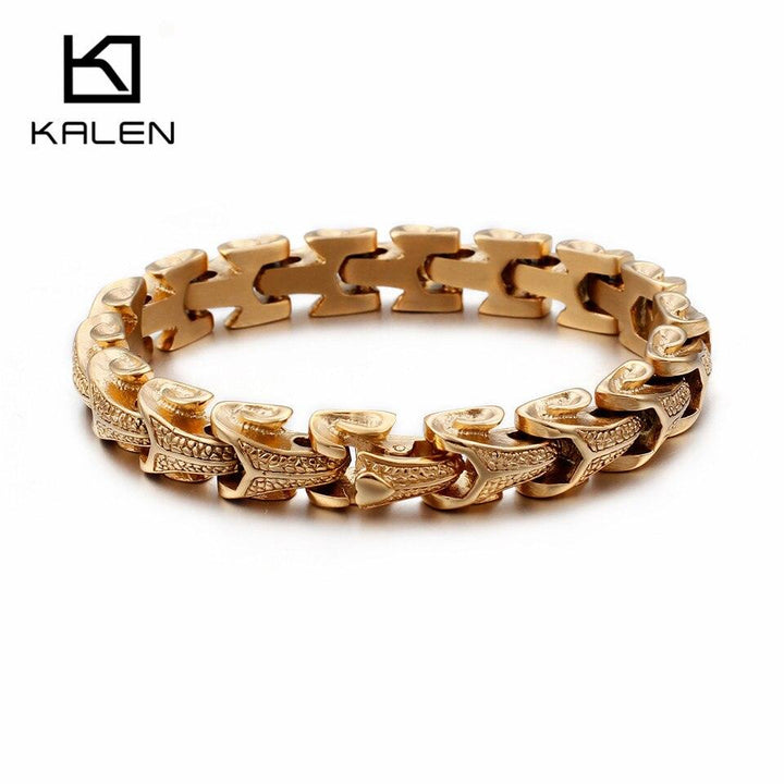 KALEN Punk Stainless Steel Dragon Grain Wrap Bracelets For Men  Bracelet &amp; Bangle  Armband Jewelry.