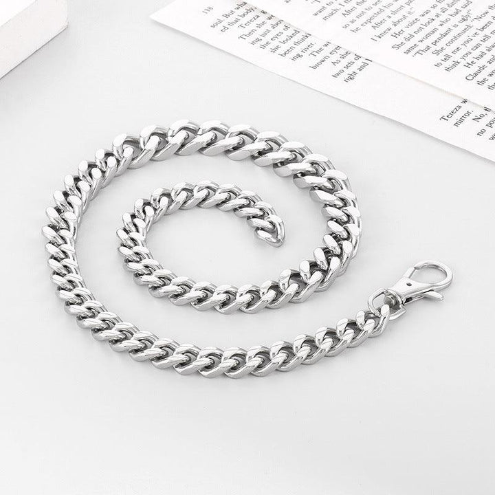 12/14mm Polished 2-Side Cut Curb Cuban Chain Bracelet Necklace Set with Lobster Clap - kalen