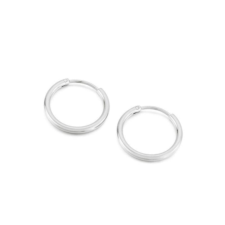 12/16/19/24/28/34mm Stainless Steel Circle Hoop Earrings - kalen