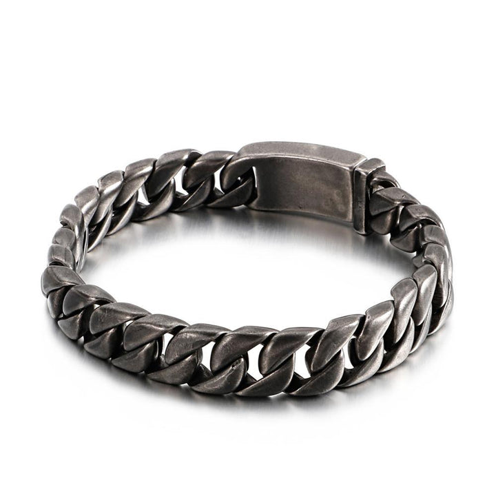 Kalen Cuban Chain 12mm Width O Chain Silver Color Bracelet 316L Stainless Steel Wristband Men's Fashion Accessory.