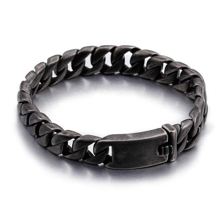 Kalen Cuban Chain 12mm Width O Chain Silver Color Bracelet 316L Stainless Steel Wristband Men's Fashion Accessory.