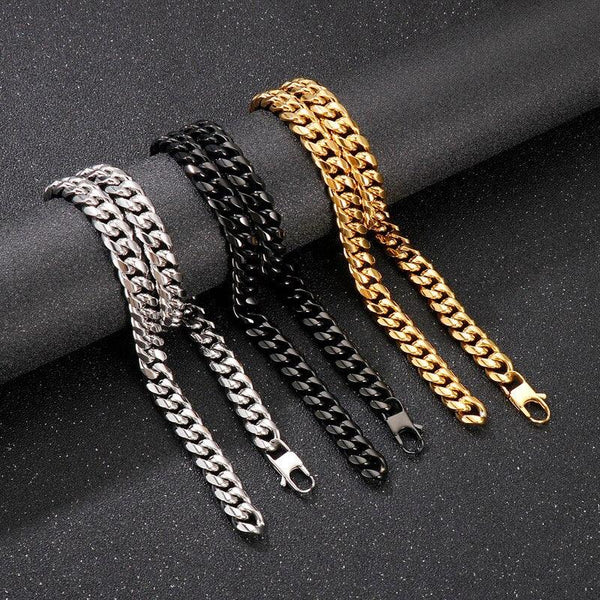 Kalen Punk 12mm Curb Cuban Chain Necklaces for Women Men Trendy Multi-size Link Jewelry Gifts.