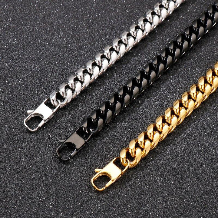 Kalen Punk 12mm Curb Cuban Chain Necklaces for Women Men Trendy Multi-size Link Jewelry Gifts.