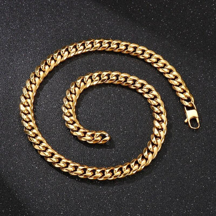 Kalen Punk 12mm Curb Cuban Chain Necklaces for Women Men Trendy Multi-size Link Jewelry Gifts.