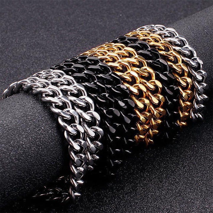 12mm Polished Miami Cuban Link Chain Bracelet Necklace With Spring Box Clap - kalen